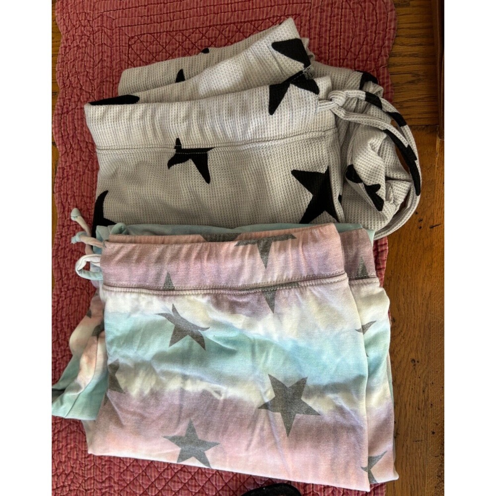 Lot of 2 Pixie Lane Pixielane Tie Dye Stars Soft Lounge Leggings XL Multicolor